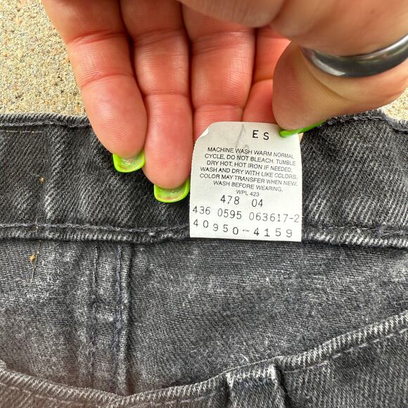 VTG 90s Levi's 550 Black Relaxed Fit Jeans Orange Tab Husky TAG 36x29 FIT 32x26 - Picture 8 of 13